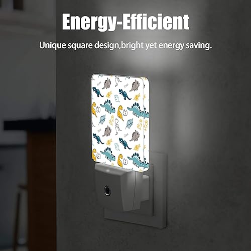 Miniatura 5 de Jopowide Luz nocturna de dinosaurio, divertidas luces nocturnas de dinosaurios enchufables en la decoración de pared para dormitorio, baño, pasillo,
