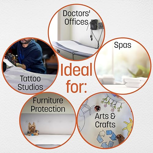 Miniatura 6 de Caring Papel de mesa de examen médico, papel de mesa de crepé, 21 pulgadas x 125 pies, caja de 12 rollos, ideal para consultorios médicos,