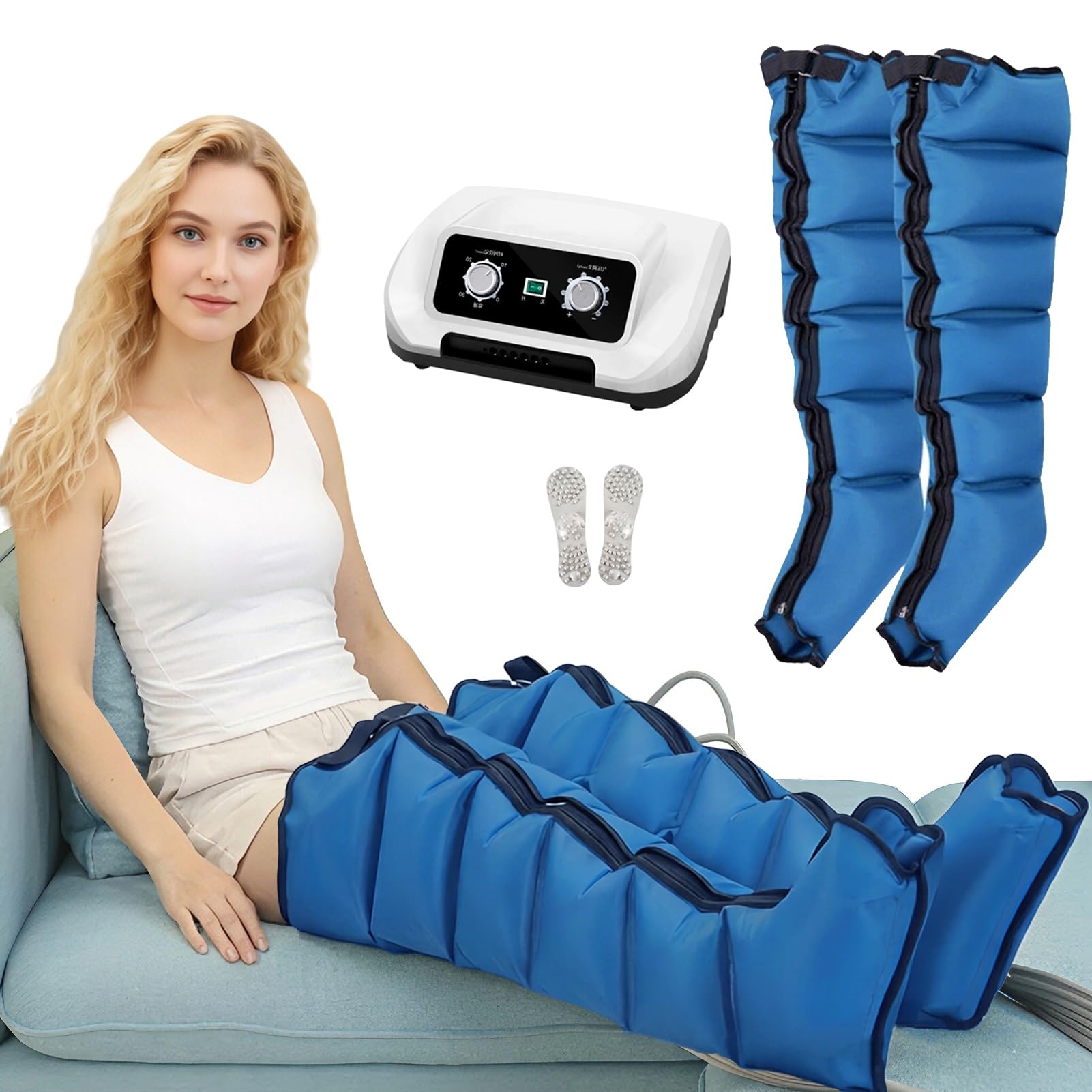 Pressoterapia Linfodrenaggio Per Casa Massaggiatore Gambe 6 Camere | Professionale, Presso Terapia Gambe Linfodrenante, Circolazione Sanguigna, Ideale Per Ufficio, Anziani, Sportivi, 30-240 mmHg