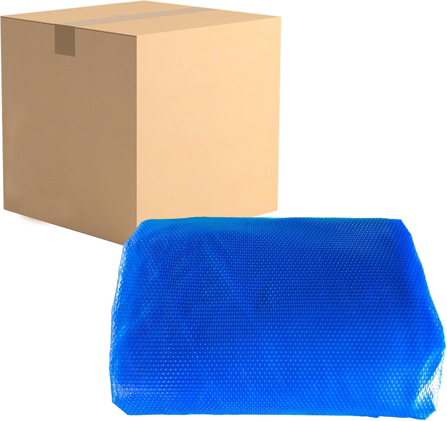 16 Mil Rectangle Solar Pool Cover 12 x 24 FT, Bubble Pool Cover for In Ground Pools and Above Ground Swimming Pools,Hot Tub, PE