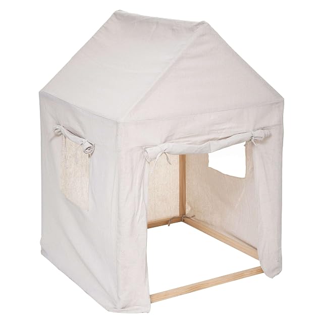 Miroytengo Tienda Infantil Safari con Estructura de Madera de Pino, Color Blanco y Poliéster