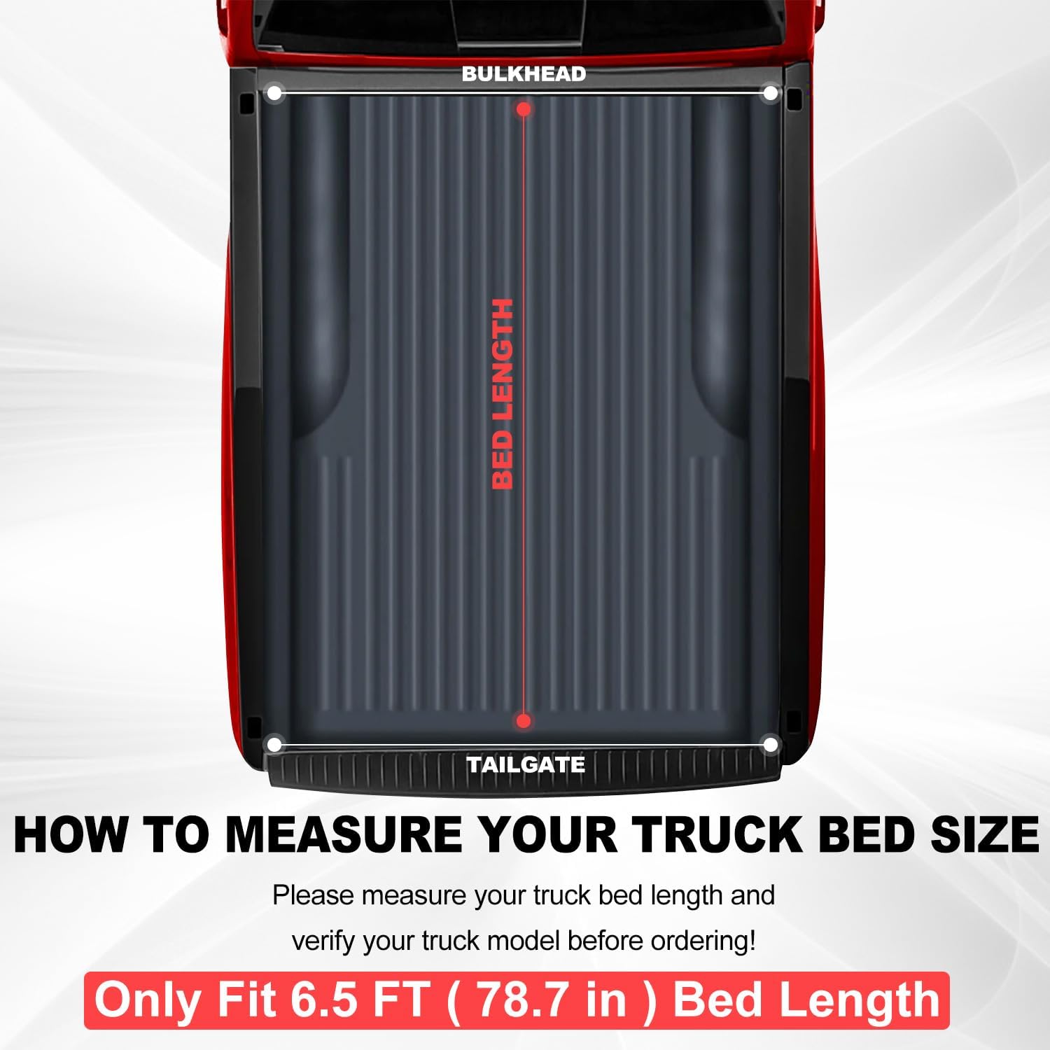 FASTFIT Soft Quad-Fold Tonneau Cover Fits 2022-2026 Tundra with 6.5ft (78.7in) Truck Bed w/Track System