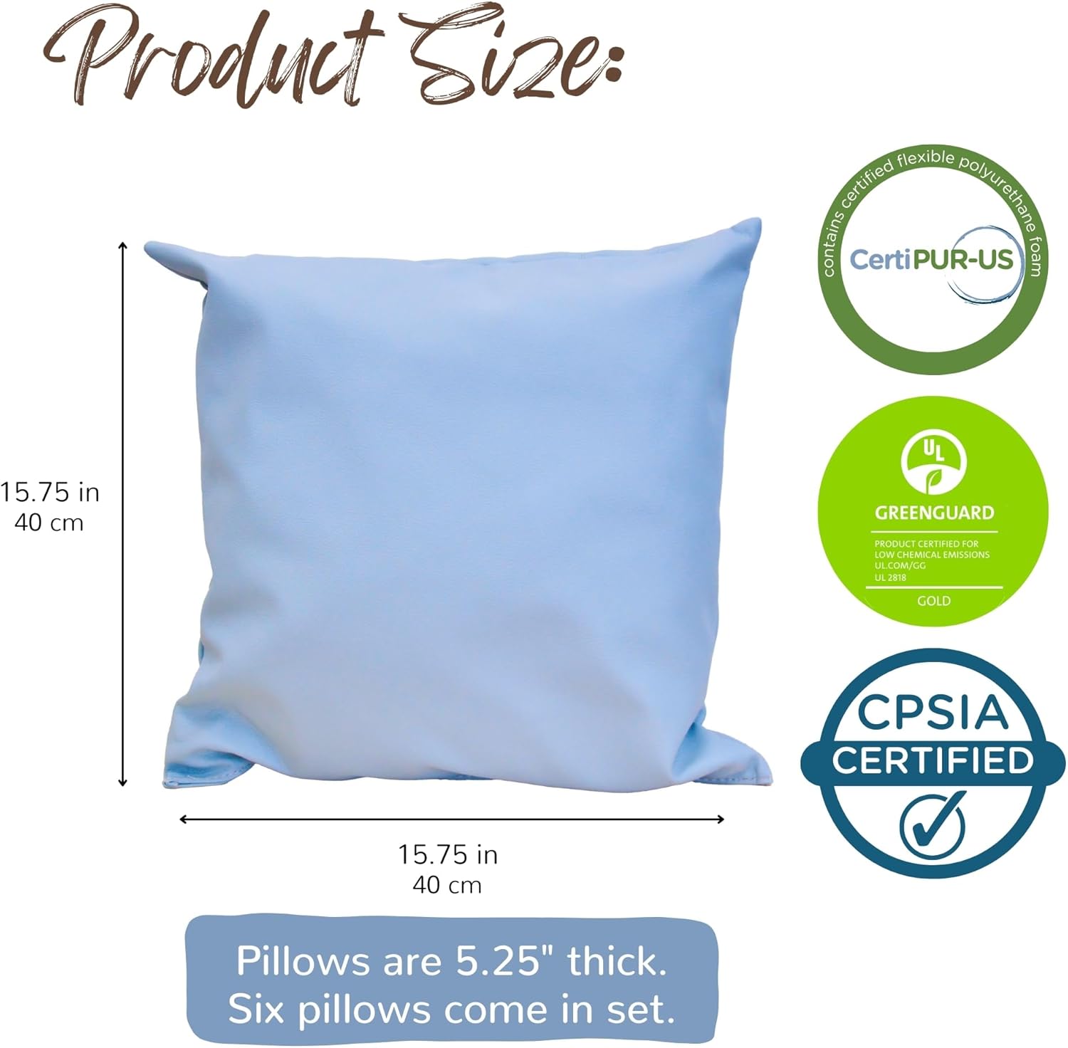 Children's Factory Woodland 17" Puffy Pillows-Set of 6 6 Count