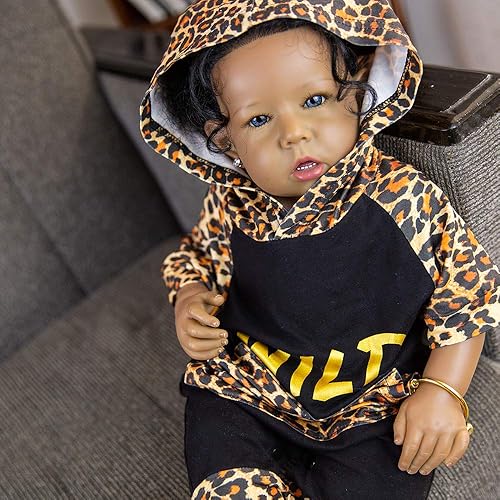 Miniatura 2 de Rebornova muñeca Reborn de niña negra, bebé recién nacida de 20pulgadas, con cuerpo suave y realista, extremidades de silicona, juego de regalo para