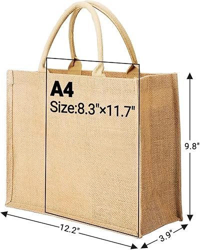 Miniatura 2 de Segarty Bolsas de yute, 1 paquete pequeño de yute de arpillera reutilizable, bolsa de regalo de lona con asas, bolsa en blanco a granel para dama de