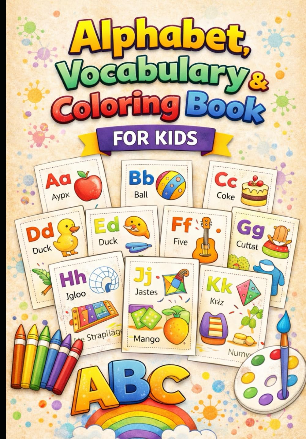 Alphabet, Vocabulary & Coloring Book For Kids