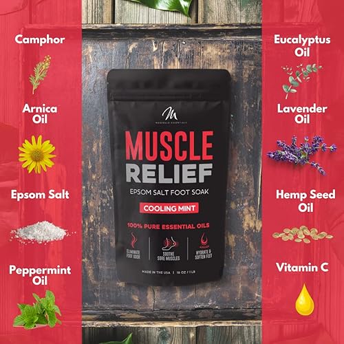 Miniatura 6 de Mantello Sales de remojo de pies para aliviar los músculos, remojador de pies para usar con una bañera de remojo de pies, sales de Epsom para