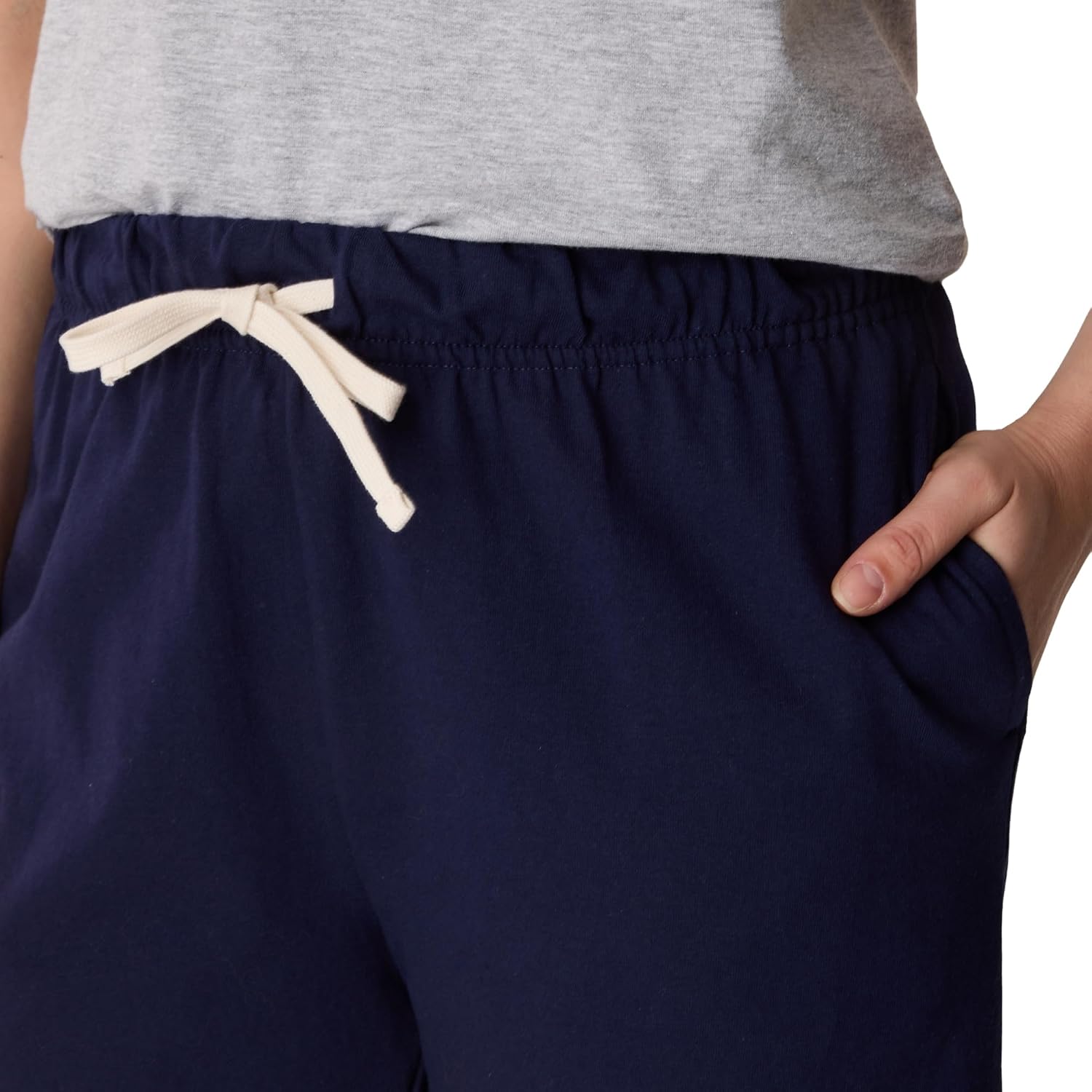 Hanes Women's Essential Drawstring Shorts, Cotton Shorts for Women, Adjustable Shorts