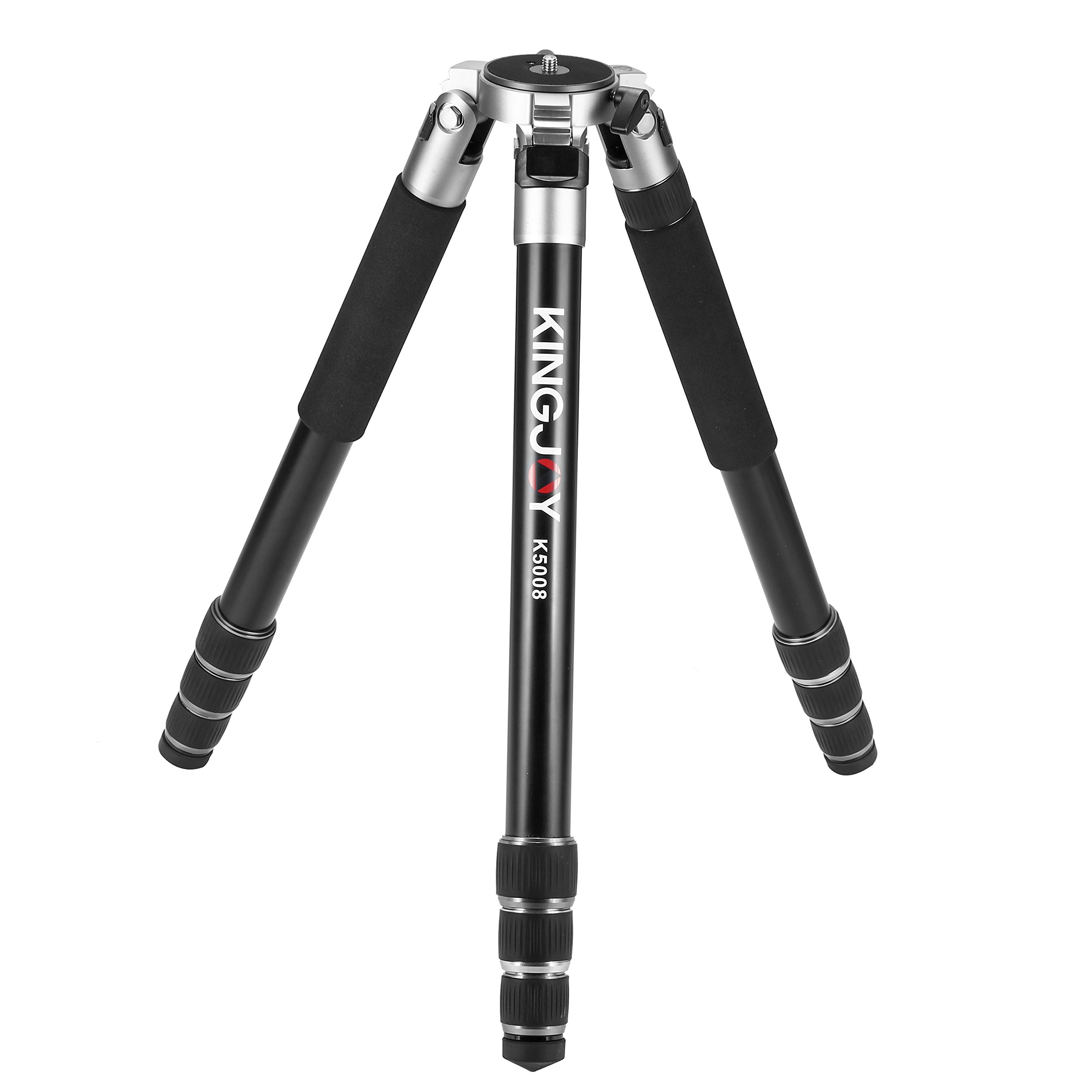 Kingjoy K Series Aluminum Video and Photo Tripod, Full-Size, Black (K5008)