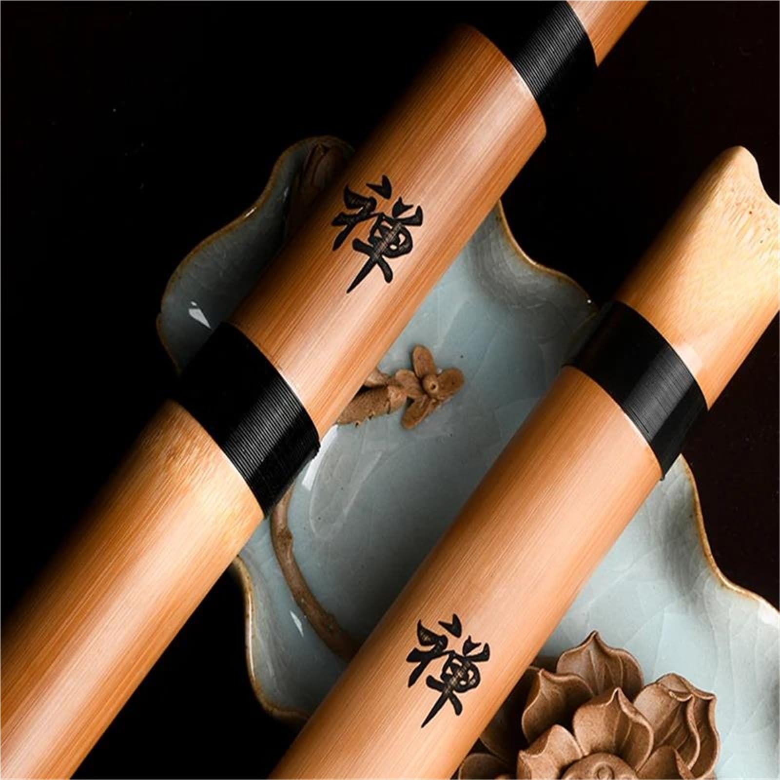 Instrument De Flûte En Bambou Flûte En Bambou Shakuhachi 5 Trous G/F Réglage En Bambou Naturel Débutants Et Adultes Jouant De La Flûte En Bambou(F)