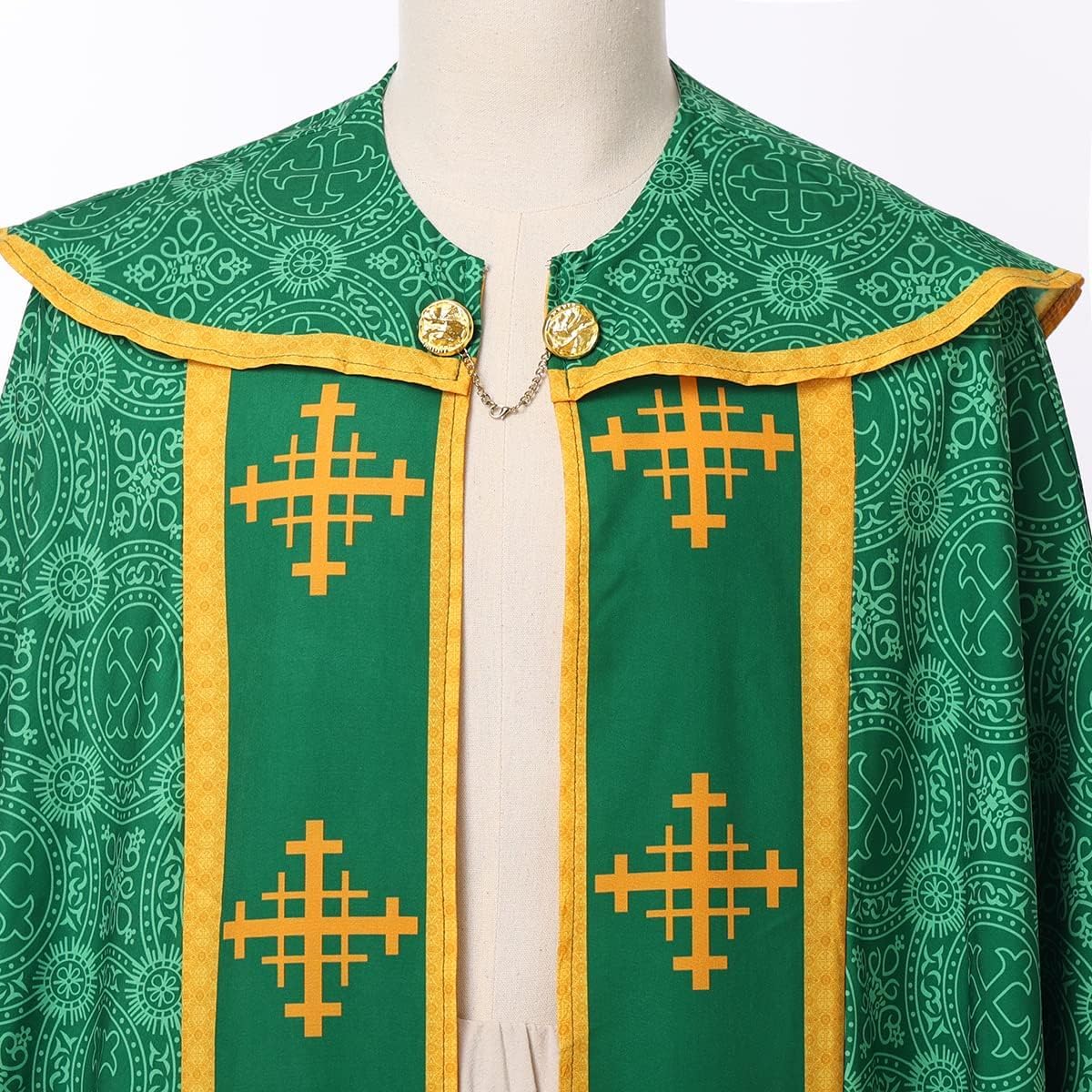 COSDREAMER Unisex Church Catholic Vestments Cape Cloak Priest Celebrant Chasuble Mass Vestments Robe - Image 6