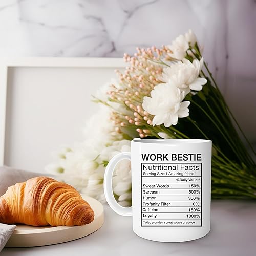 Miniatura 3 de uinwk Taza de café Work Bestie, compañero de trabajo de apoyo emocional, tazas divertidas para compañeros de trabajo, regalos de amistad en el