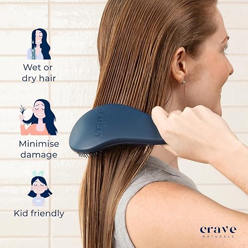 Miniatura 5 de Cepillo Crave Naturals Glide Thru - Cepillo desenredante para cabello rizado, liso, mojado o seco - Cepillos desenredantes suaves para adultos,