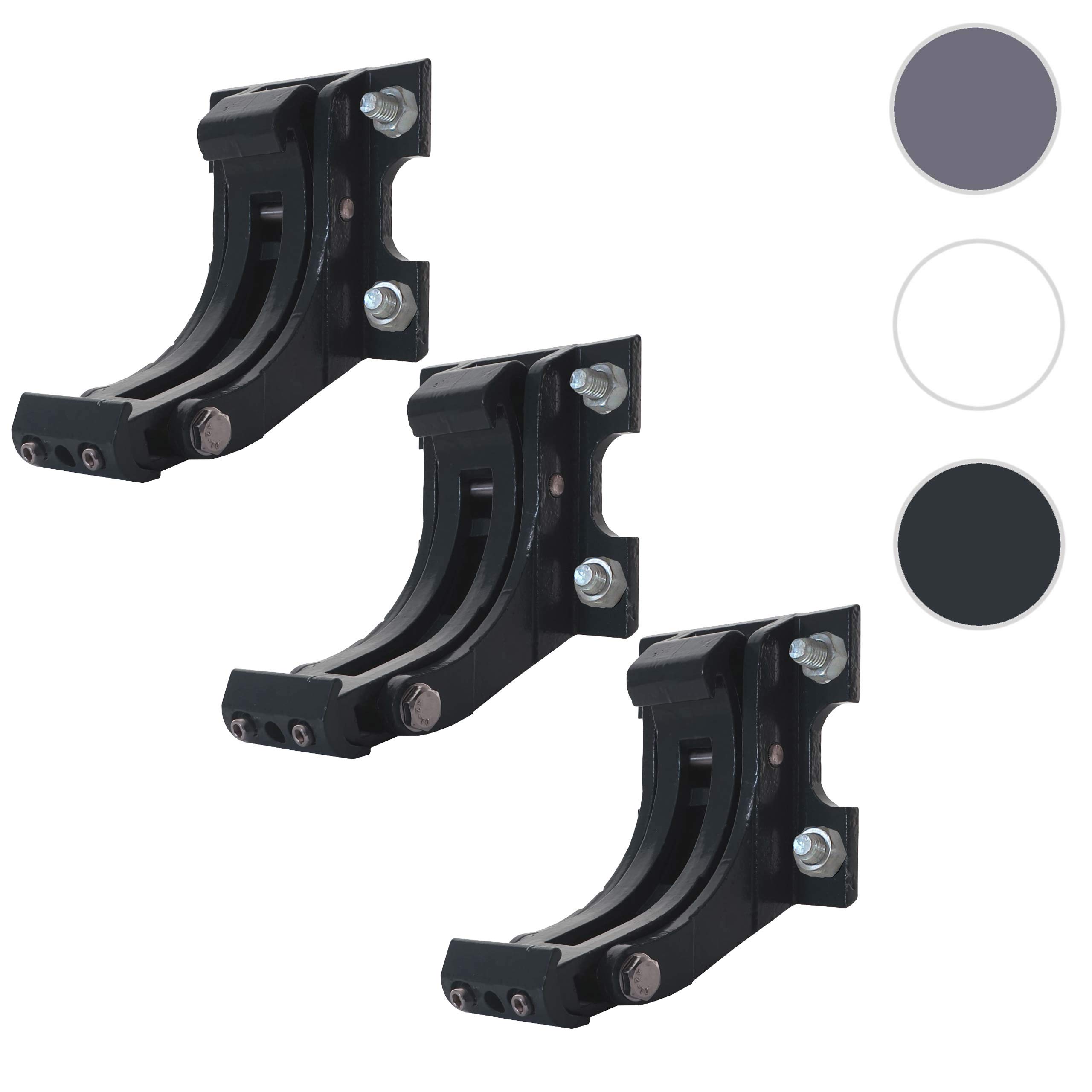 Mendler 3 x uchwyt ścienny do markizy T124, konsola ścienna adapter do montażu na ścianie ~ antracyt
