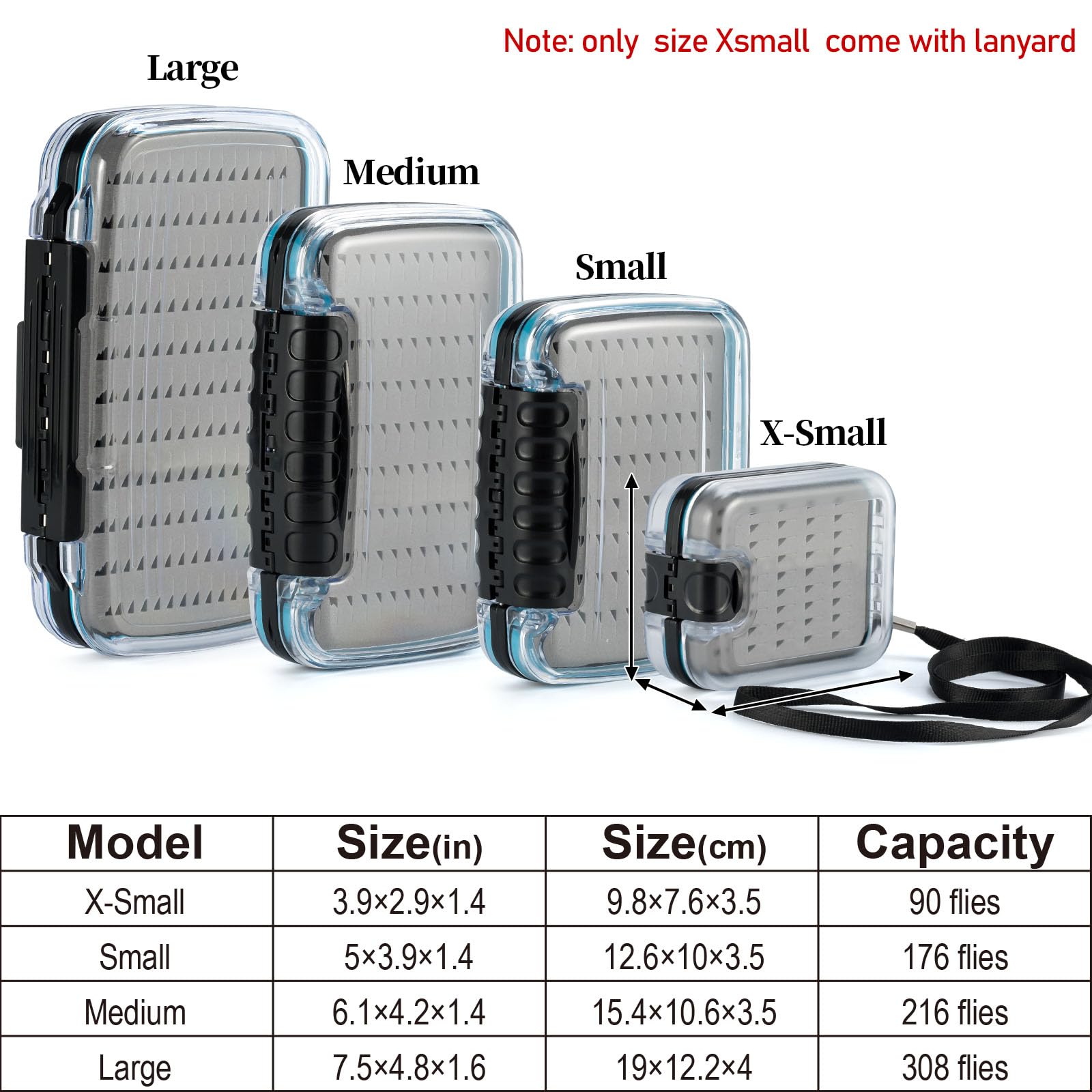 Dr.Fish Fly Fishing Box Flies Case Jig Box Waterproof Lightweight ABS Plastic Streamer Fly Box Double Sided Deep Slot Transparent Lid Clear Fly Holder Case for Storage Size S - Image 2