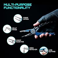 Vista 4 de Gaffer Sportfishing Alicates de pesca de aluminio Diseño con resorte y cortadores de carburo de tungsteno para dar rienda suelta a tus habilidades