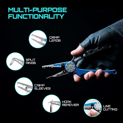 Miniatura 4 de Gaffer Sportfishing Alicates de pesca de aluminio Diseño con resorte y cortadores de carburo de tungsteno para dar rienda suelta a tus habilidades