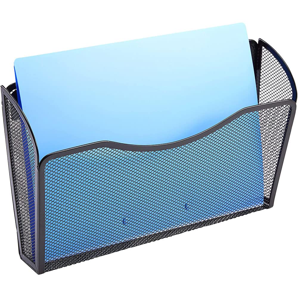 SagaSave 2 organizer da parete in rete A4, organizer da scrivania, organizer per posta, riviste, nero