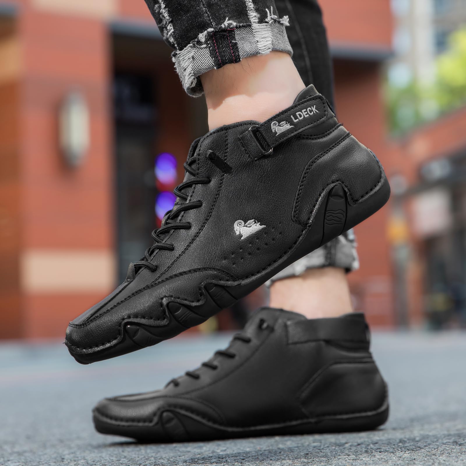 Feetflex Scarpe da Uomo,Feetflex Scarpe da Uomo Ldeck, Stivali Alti Scarpe da Ginnastica Casual,Antiscivolo Traspirante Feetflex Scarpe da Uomo