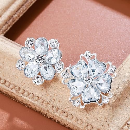 Miniatura 5 de Lote de 12 piezas de broche de flores de diamantes de imitación de cristal surtido para mujeres, kit de ramo de boda nupcial DIY