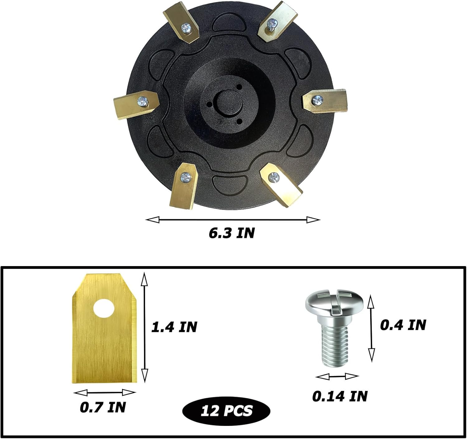 Replacement Cutter Disc & Lawnmower Blade,6-Blade Disc Compatible with Segway Navimow Robot Lawn Mower i105N, i108N & i110N,Includes 1 Cutting Disc 12 Blades and 12 Screws
