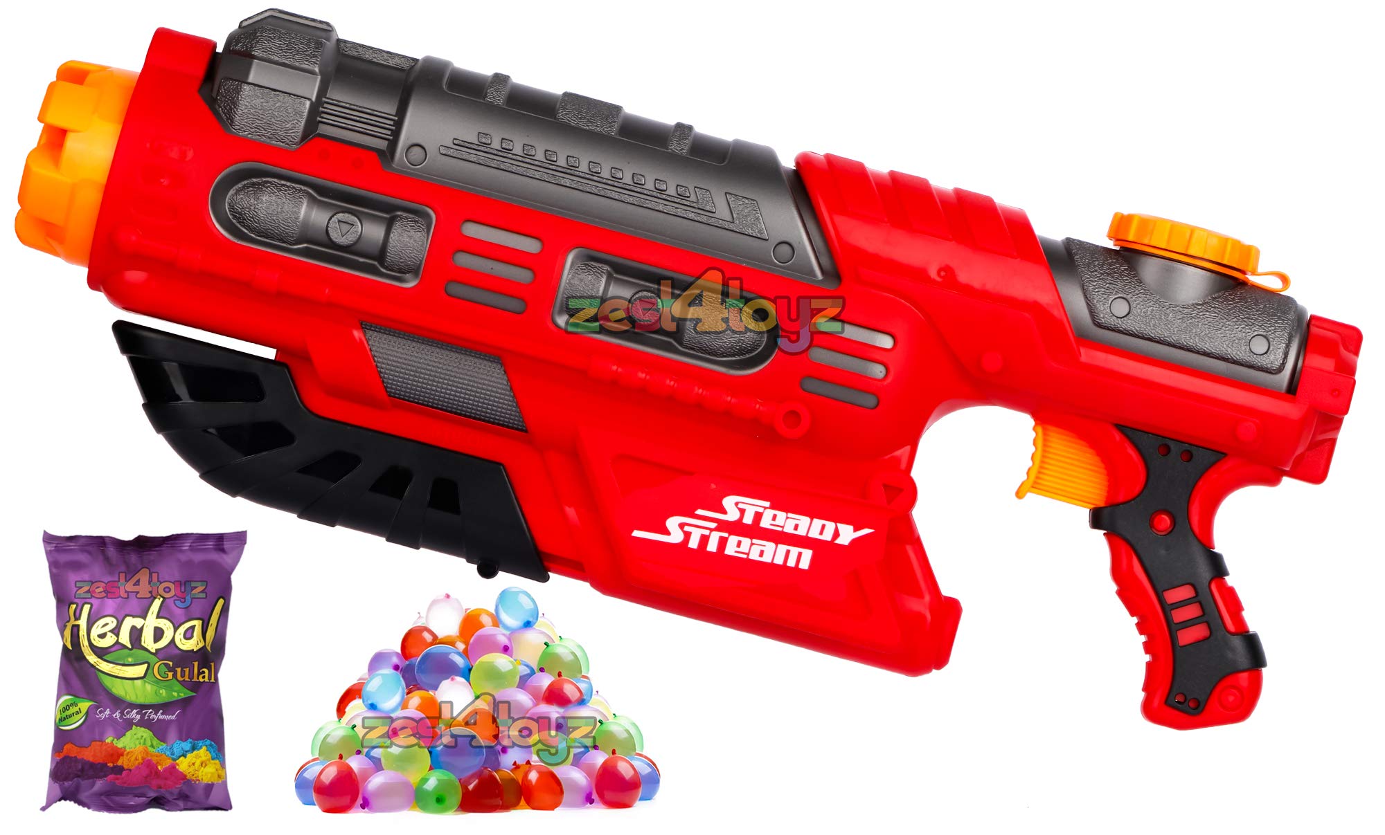 zest 4 toyz Holi Pichkari Water Gun Toy for Kids Boys Large Size with High Pressure Gun Pichkari Tank Holi Combo Get 100 Water Balloons & 1 Pkt Holi Color Pouch - Combat Style Gun (Red) (B08Y5GRQBK) Amazon Price History, Amazon Price Tracker