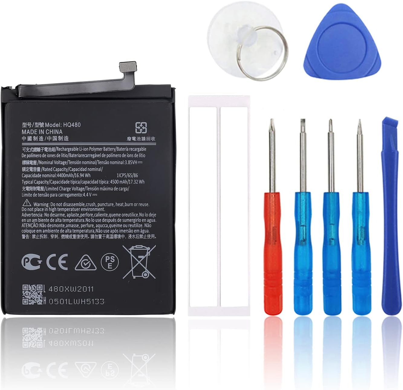 Replacement Battery Compatible with HQ480 No-kia 8.3 with Toolkit