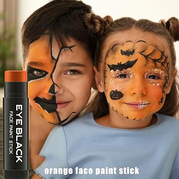 Orange Eye Black, Anti-Glare Under Eye Black Sports Grease Stick for Baseball Softball Soccer Lacrosse Hockey Athletes Sports Training