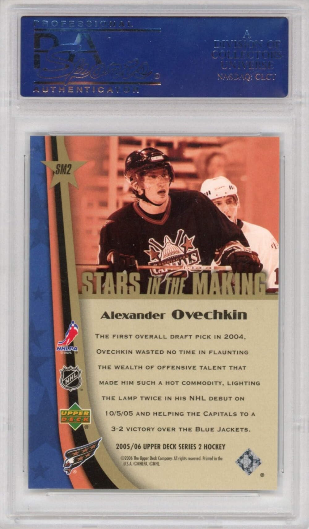 Amazon.com: Graded 2005 Upper Deck Alex Ovechkin #SM2 Stars in the