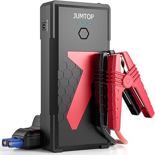 JUMTOP Arrancador de 22000 mAh 12 V Cargador de batería de coche Arrancador portátil de coche 3000 A 10 L de gas y 8 L de motor diésel caja de salto