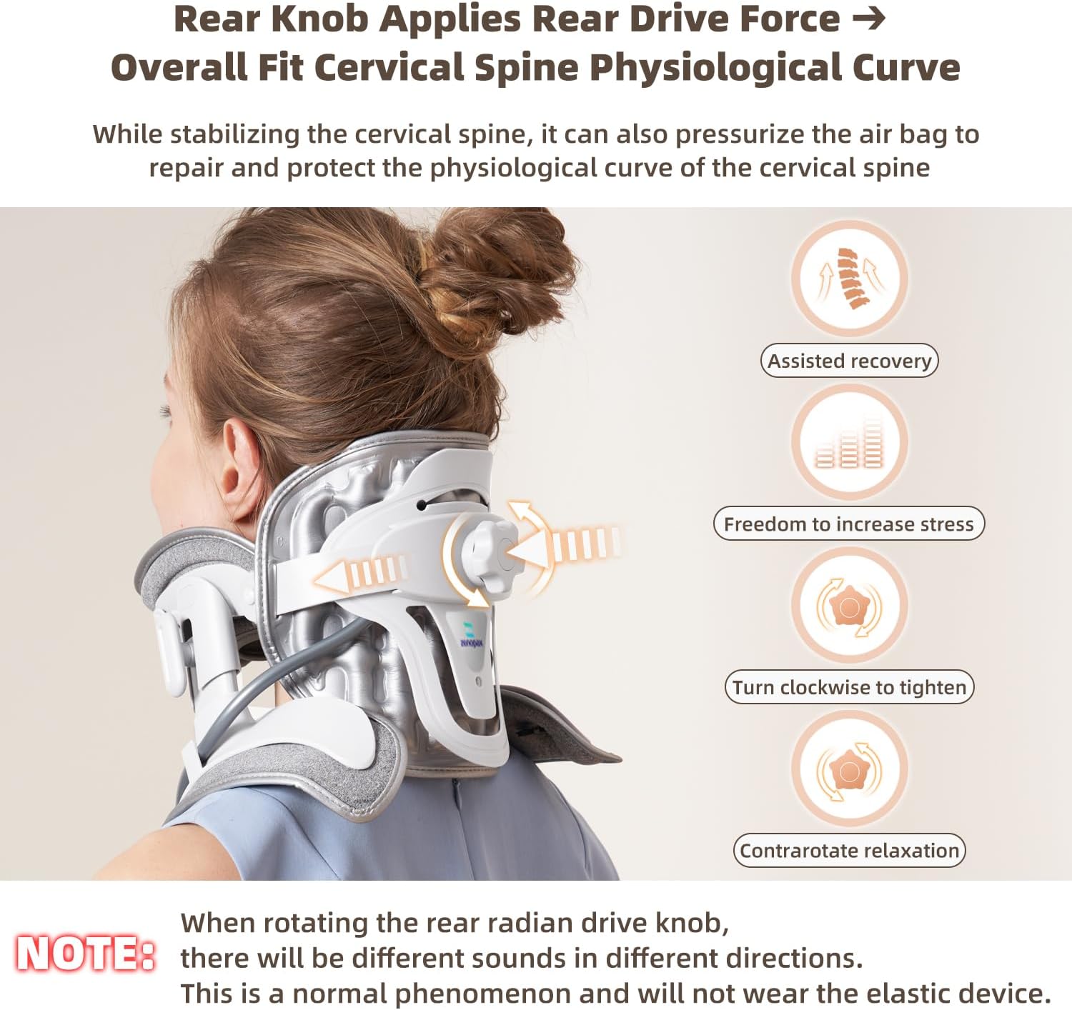 zenopax Cervical Neck Traction Device,Neck Stretcher for Neck Traction and Support,with Air Pump and 8 Built-in Airbag Support,Adjustable Neck Traction Devices for Home Use to Relieve Neck Pain
