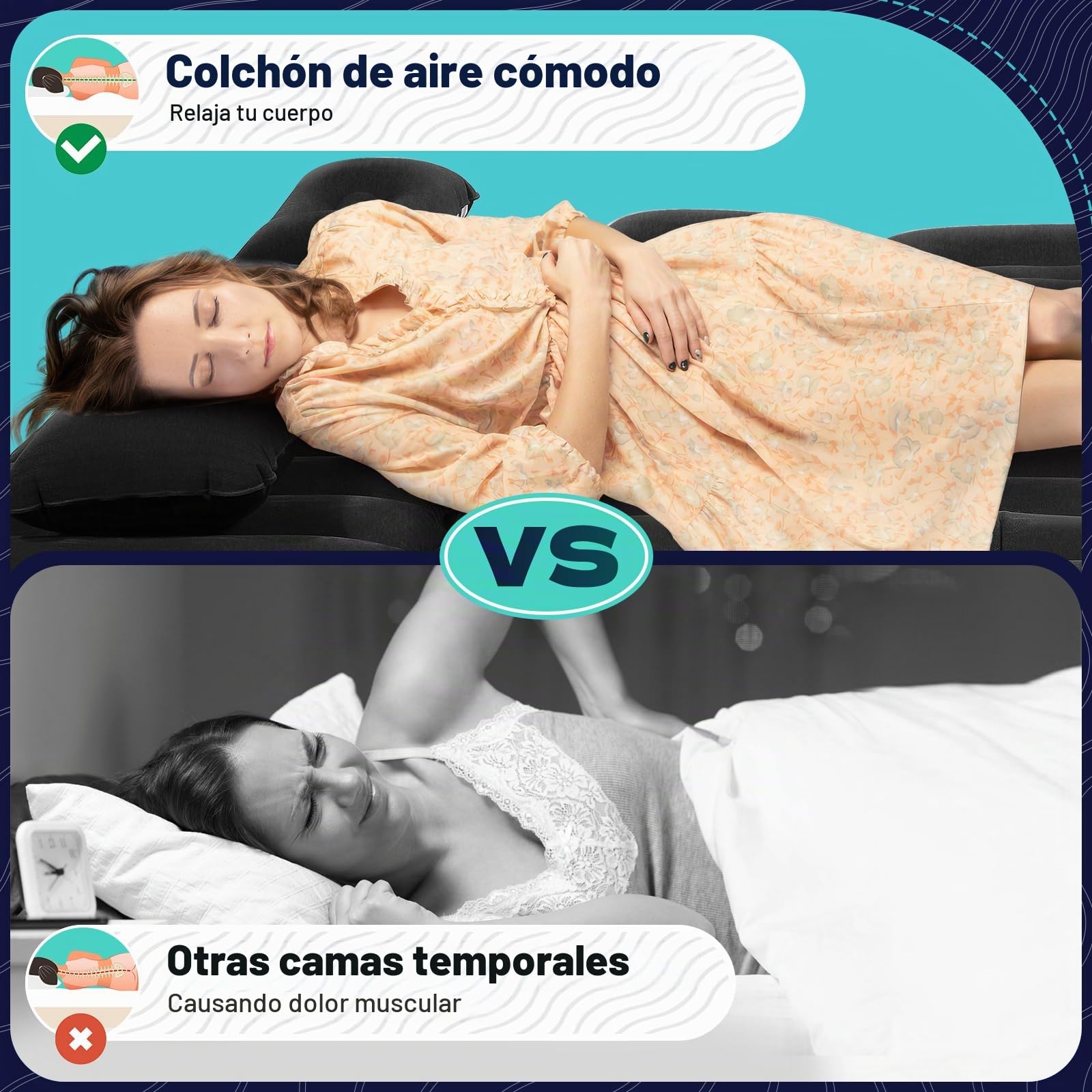 Colchón hinchable SUV con bomba de aire eléctrica y 2 cojines, 174x126cm, colchón de coche, cama de coche, universal, extraíble, para viajes, camping, actividades al aire libre