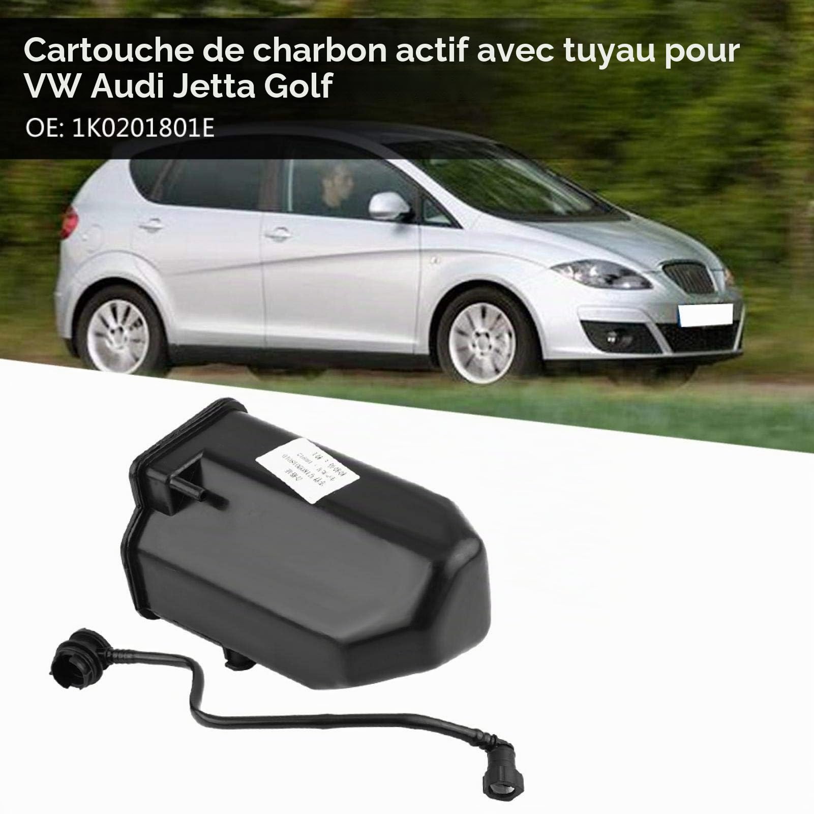 Yctze Canister à Charbon Actif Automobile Canister à Charbon et Tuyau 1K0201801E