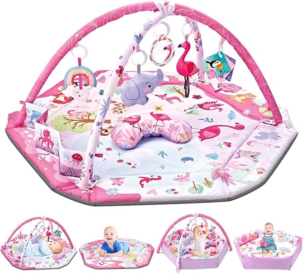 REMOKING 8 in 1 Tummy Time Activity Mat for Infants