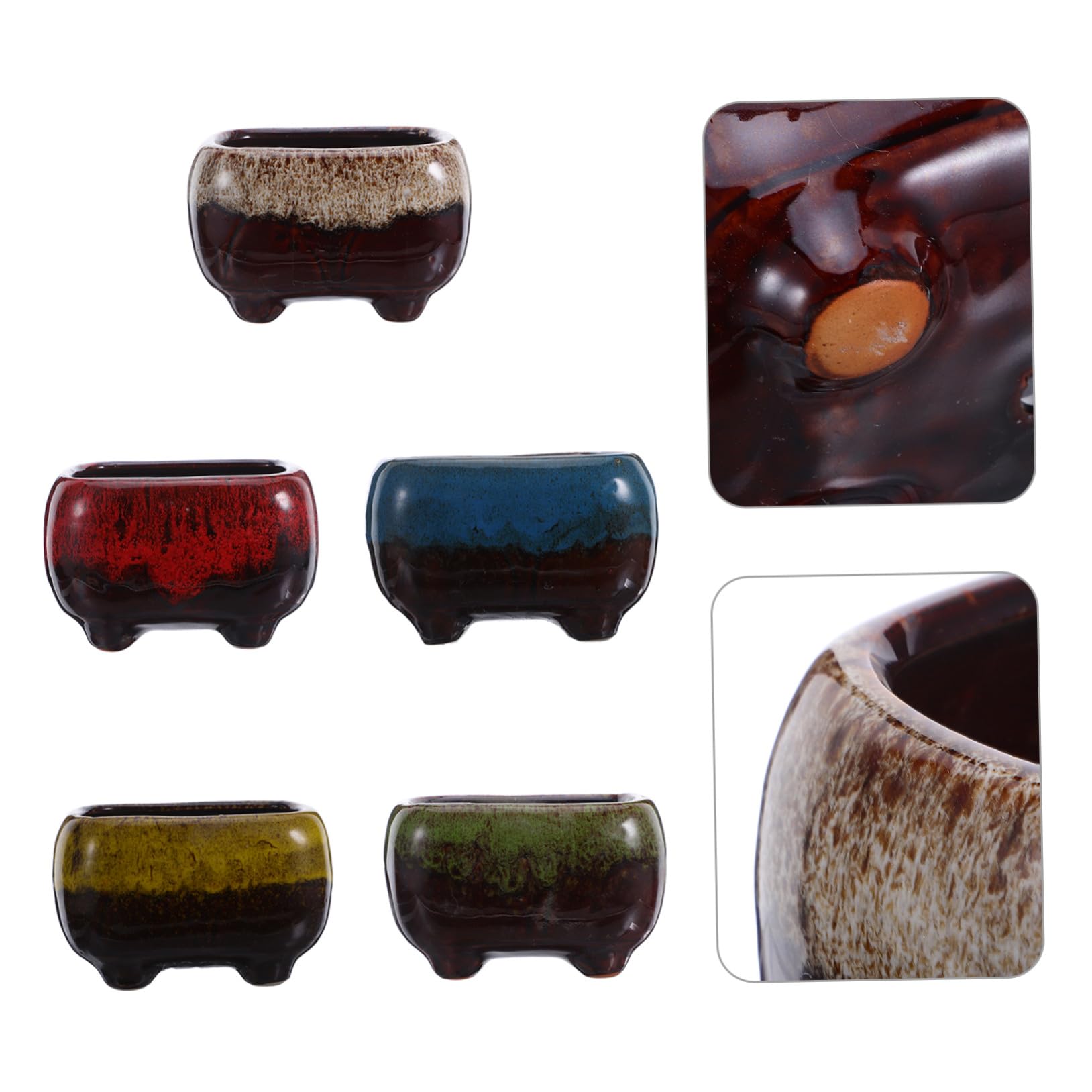 Toddmomy 5 Sztuk Doniczek Ceramicznych Na Sukulenty Dekoracja Domu Doniczka Na Sukulenty Ceramiczna Biurko Małe