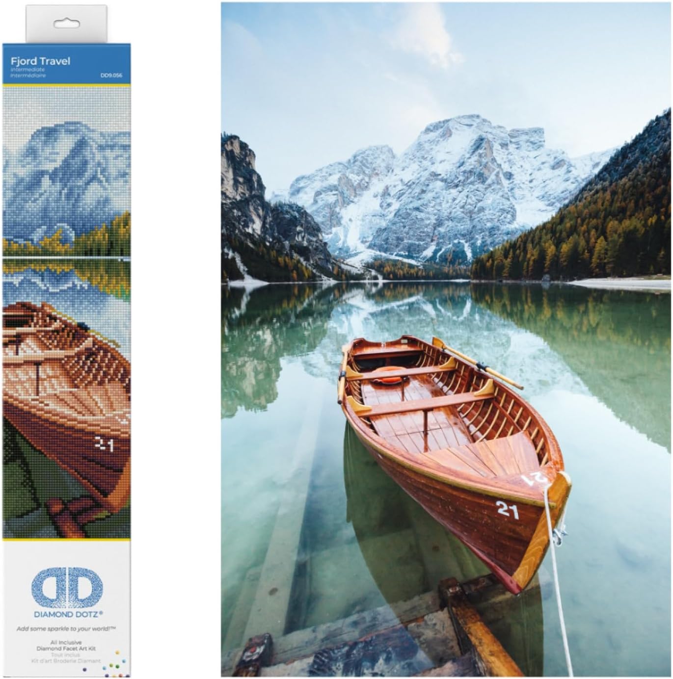 DIAMOND DOTZ Fjord Travel Diamond Painting Kits for Adults - Diamond Art Kits a Relaxing Creative Craft Kit with Dotz Gems 16x20