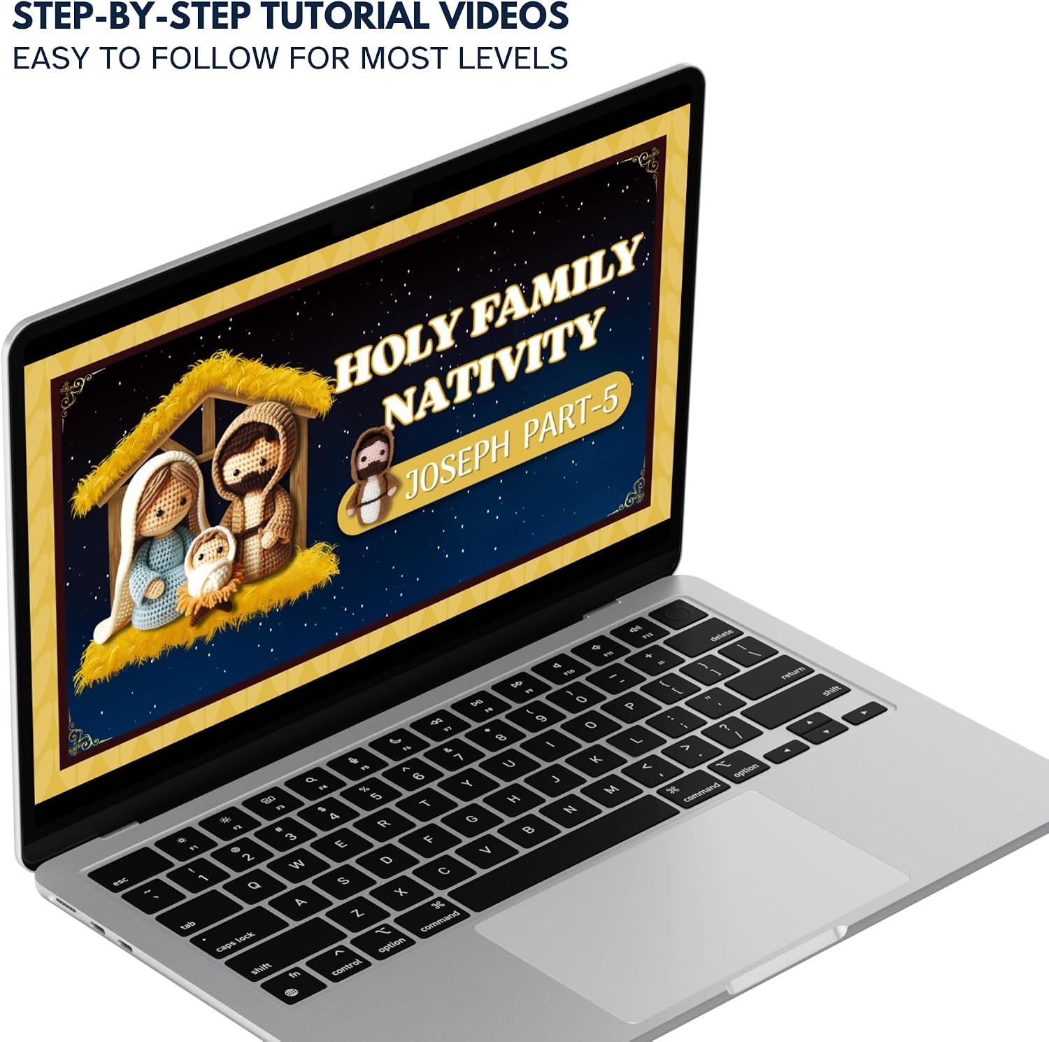 Mad Mags Holy Family Nativity Crochet Kit, Starter Kit with Step-by-Step Video Tutorials, DIY Knitting Supplies, Everything Included