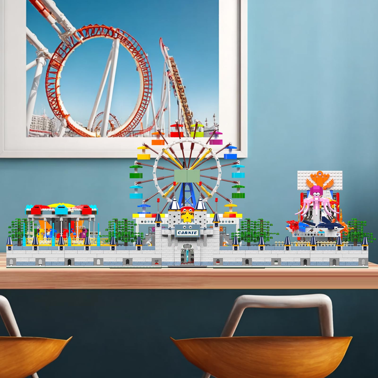 Mould King 11022 Technik Spielzeug-Vergnügungspark – Realistisches Bauset mit Riesenrad detailgetreuen Attraktionen, kreative Spielset Modell für Jungen und Mädchen ab 14 Jahren (5220 Teile)