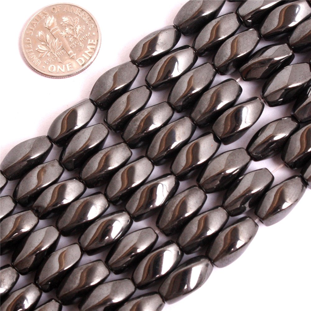 Natural Black Hematite Heart Beads - 6mm Gemstone Beads For Jewelry Making