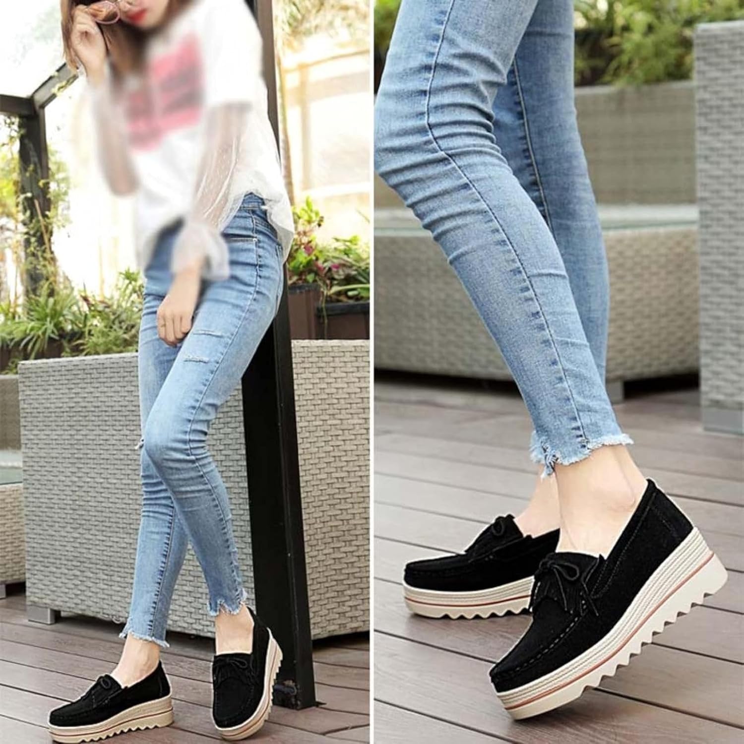 [OHEOY] 厚底スニーカー レディース ウォーキングシューズ レディース 厚底 ローファー 運動靴 厚底ローファー スリッポン