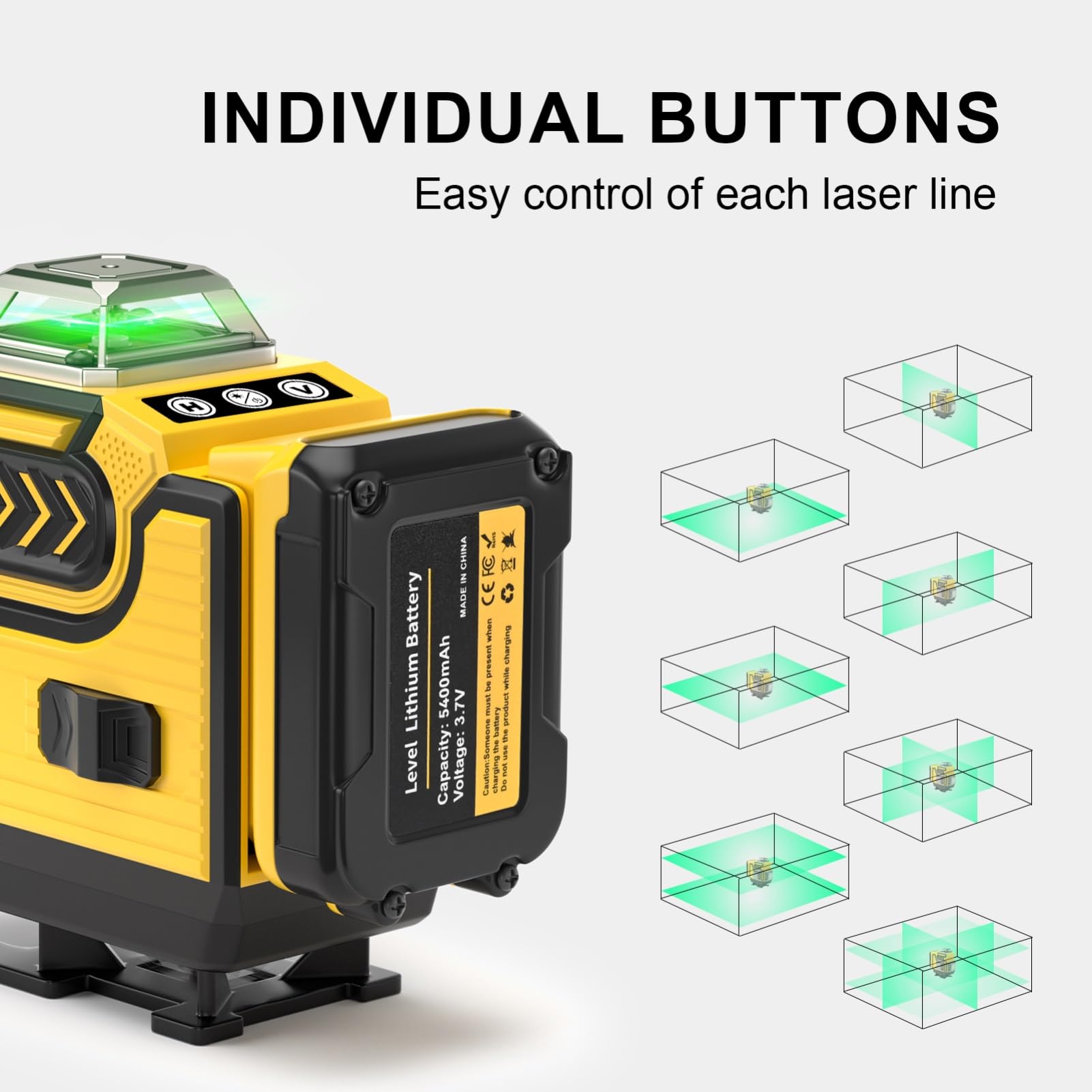 Livella Laser Autolivellante 4 x 360°, 4D 16 Linee Verde Livello Laser Professionale Rotante Lazer Level con 1.6 M Treppiedi & 5400mAh Batteria