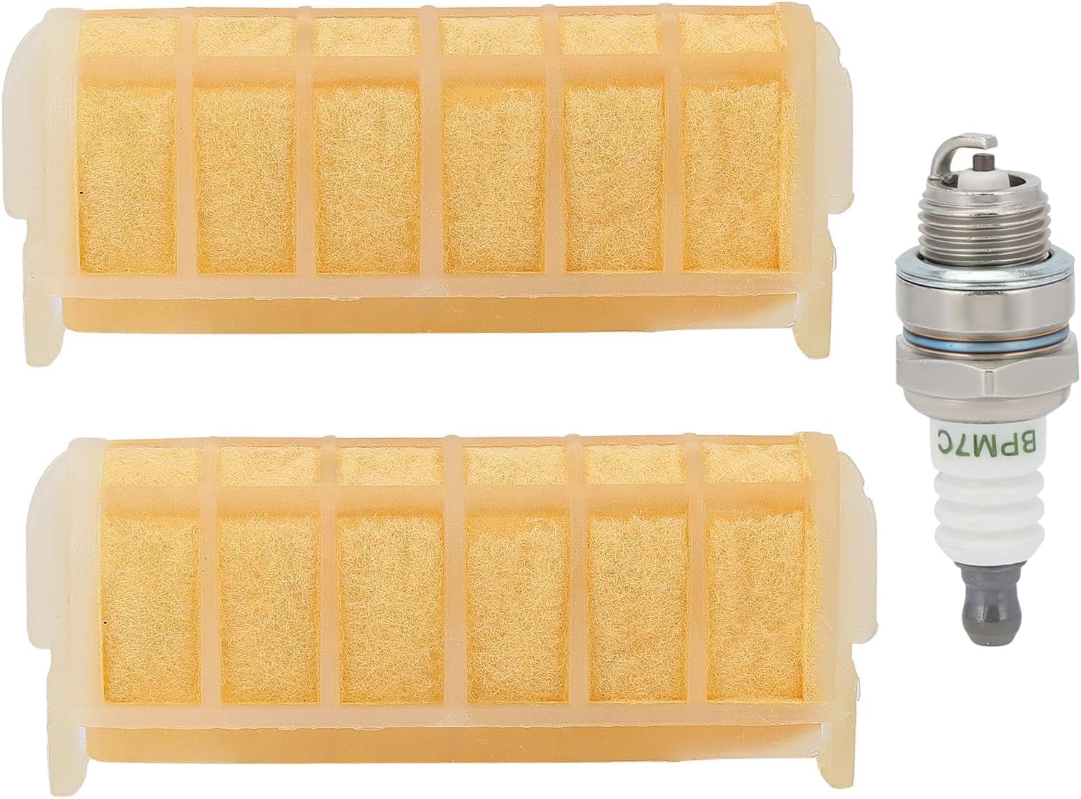 MS250 Air Filter for Stihl MS 250 025 021 023 MS210 MS230 MS250 Chainsaw Part Repalce 1123 120 1613, 1123 120 1612, Pack of 2 with Spark Plug