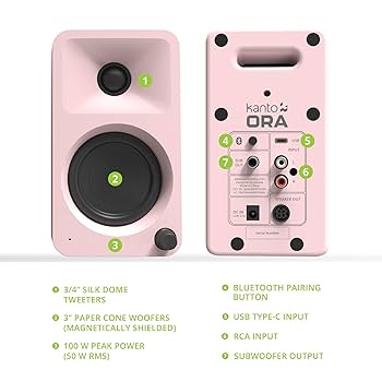 Kanto ORA デスクトップ PC スピーカー ORA Reference Desktop Computer Speakers | Kanto Audio