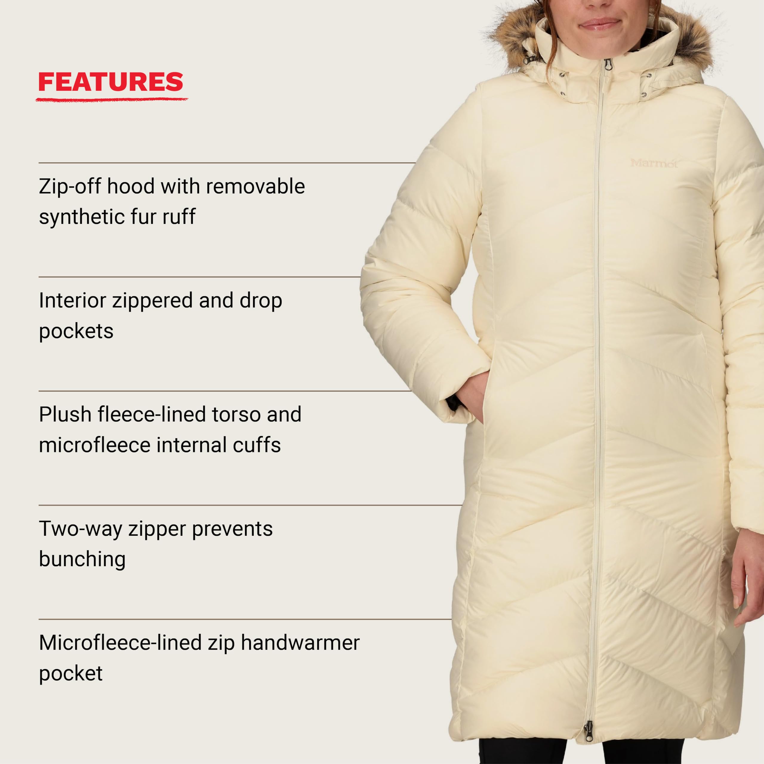 MARMOT Montreaux - Piumino lungo da donna