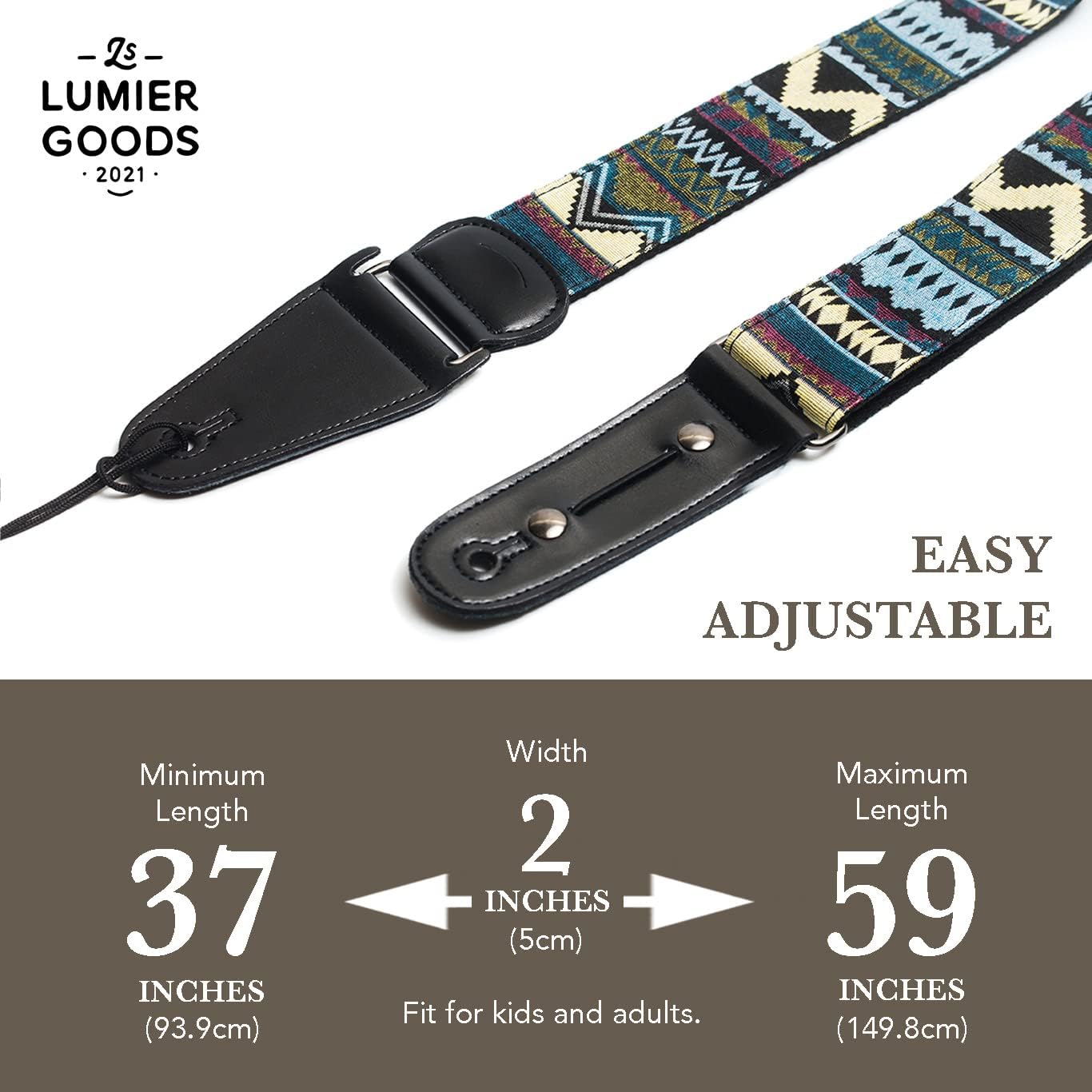 Guitar Strap For Bass, Electric & Acoustic Guitar, Strap Locks Included