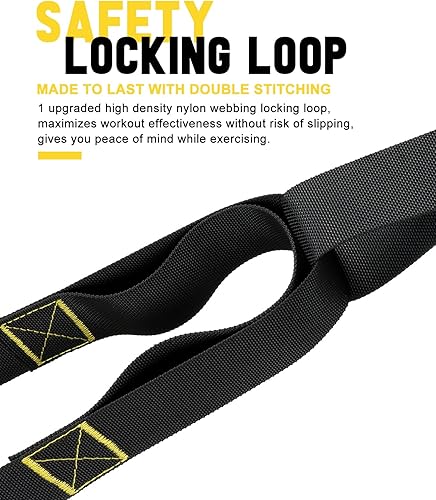 Miniatura 3 de Kit de entrenamiento de resistencia para el hogar, correas de resistencia de peso corporal para entrenamiento de cuerpo completo, 2 correas de