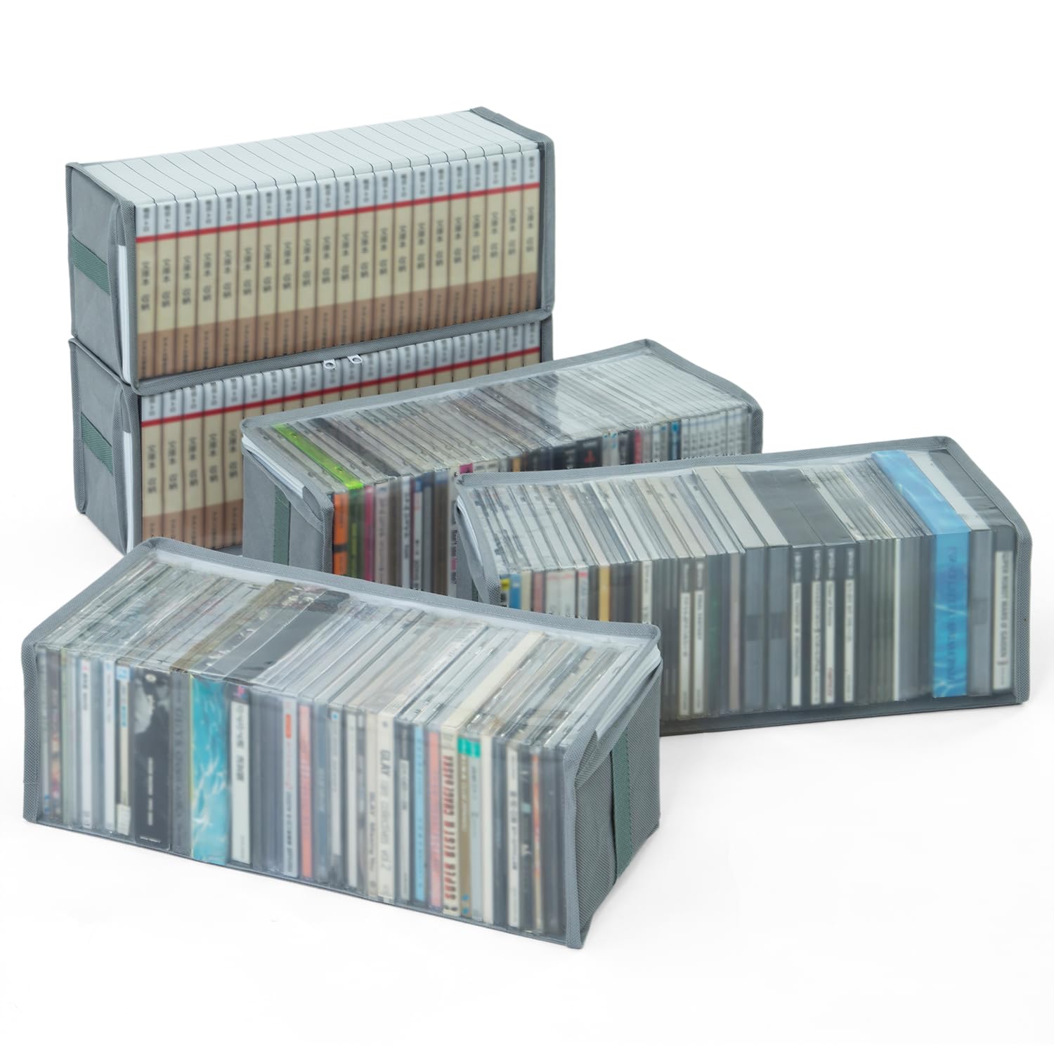 Amazon｜アストロ 文庫本 CD 収納ケース 5個組 本やCDをスッキリ整理