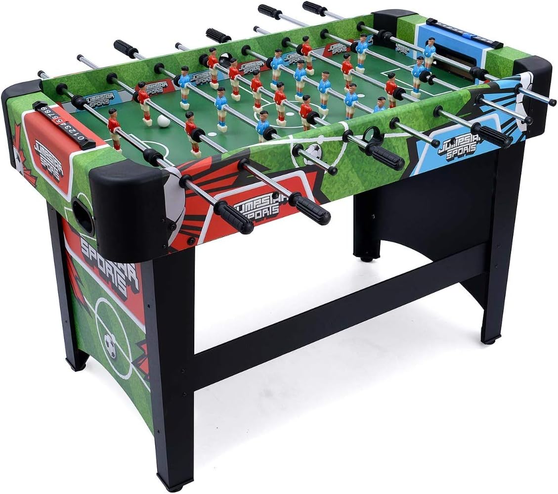 4ft Free Standing Football Table, Indoor Fussball Soccer Game, Cool Stadium Graphics, Kids Family Games Room Fun