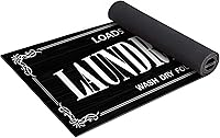 Vista 7 de Alfombra antideslizante para lavandería, decoración de lavandería, alfombra lavable para lavandería, baño, vestíbulo, cocina, 17 x 47 pulgadas, Negro