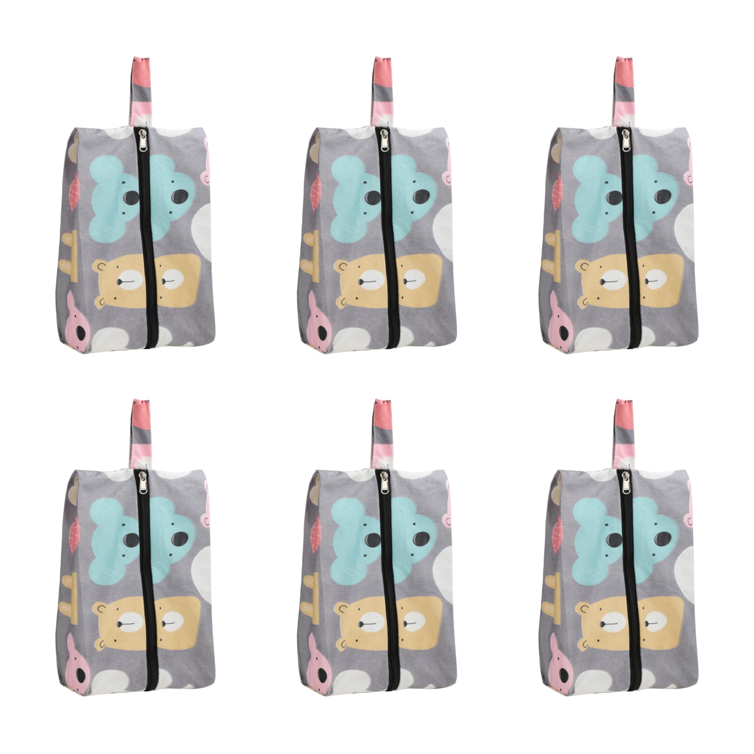 Cotton Travel Shoe Bags – Pack of 6,Multipurpose,Washable Storage Bags with Handle & Durable Zipper | Ideal for Shoes, Toiletries, Baby Essentials & More (6, Printed)-image-28